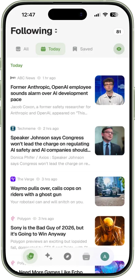 The Readspace iOS app showing Your feed
